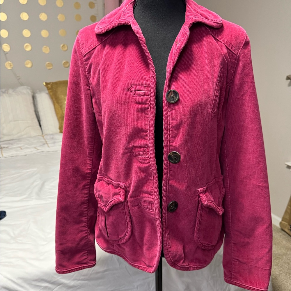 GapStretch Fuchsia Corduroy Blazer Jacket – Size 10